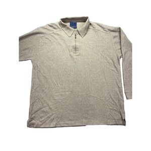 Fridays by Cluett 1/4 Zip Pullover Sweater Mens Sz XL Beige Ribbed Knit‎